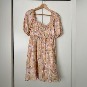 NWT Blu Pepper Floral Dress in Pink and Yellow
